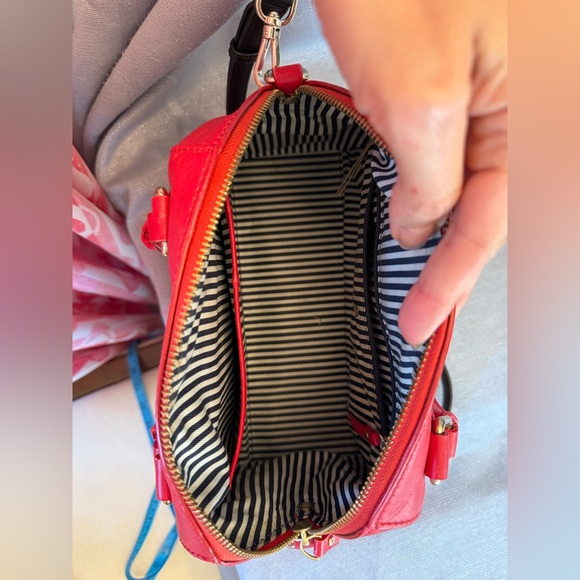 Kate Spade New York Madison Saffiano Leather Duffle Crossbody Bag in Red - Picture 12 of 13